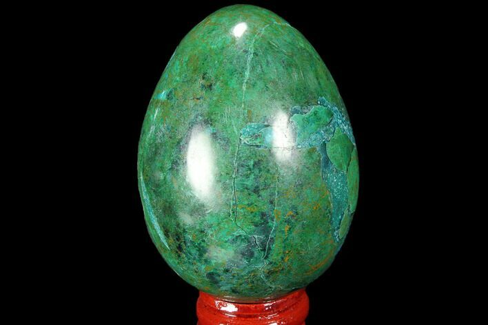 Polished Chrysocolla & Malachite Egg - Peru #99470